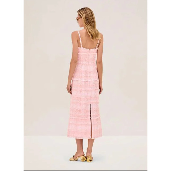 Alexis Vicci Pink Tweed Midi Dress L - Picture 2 of 6